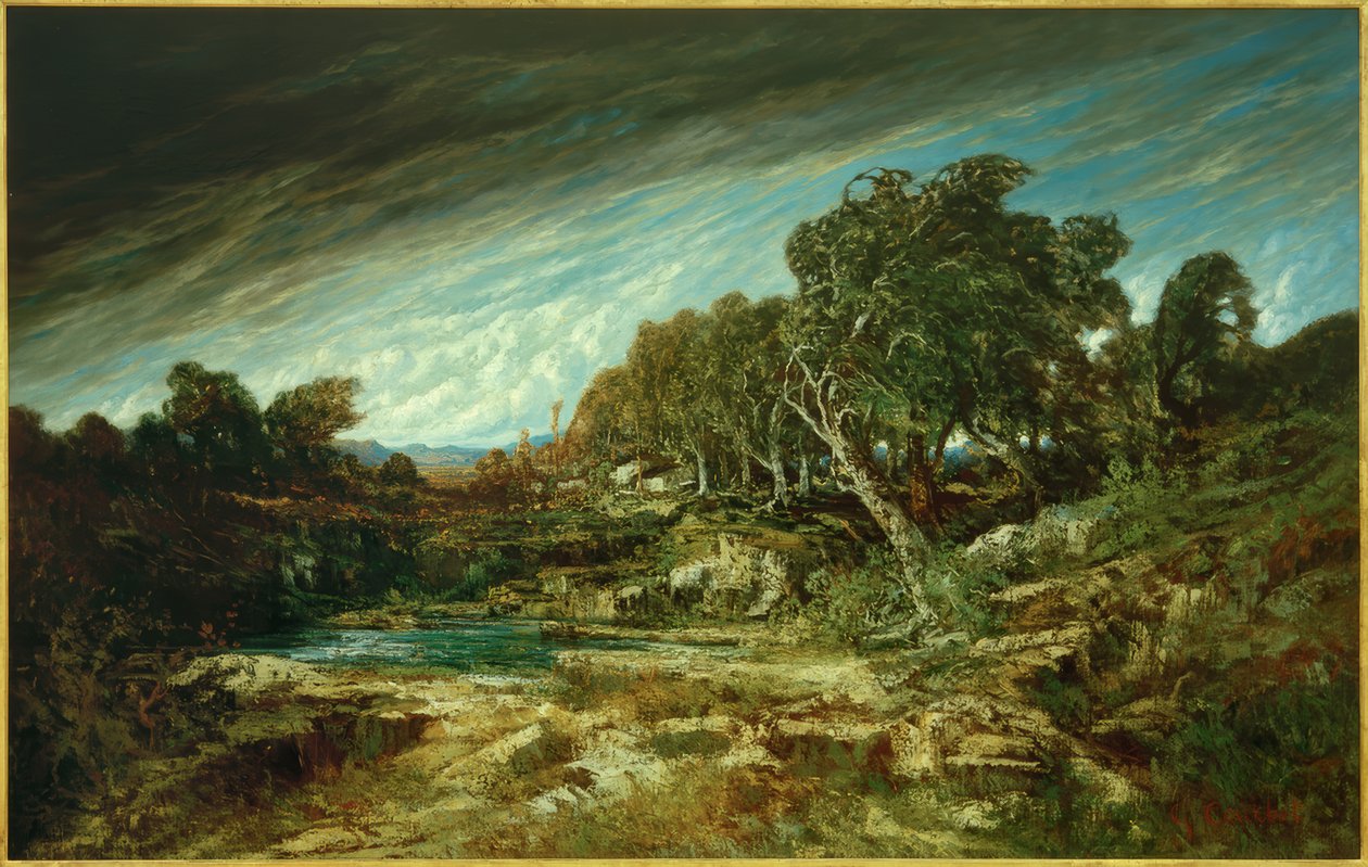 Vindkastet, Fontainebleau-skogen av Gustave Courbet