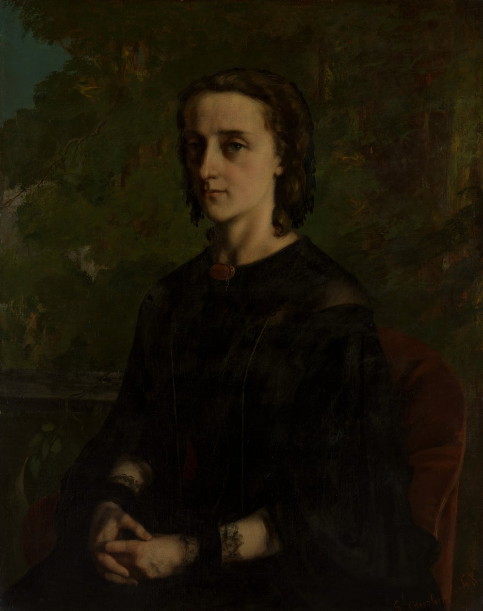 Madame Frederic Breyer Fanny Hélène Van Bruyssel, 1830-1894, 1858. av Gustave Courbet