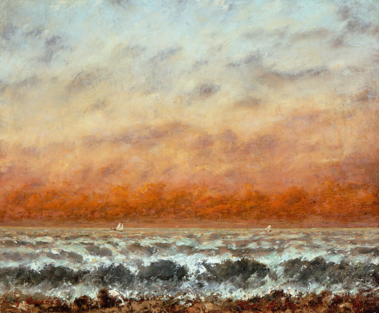 Marine (olje på lerret) av Gustave Courbet