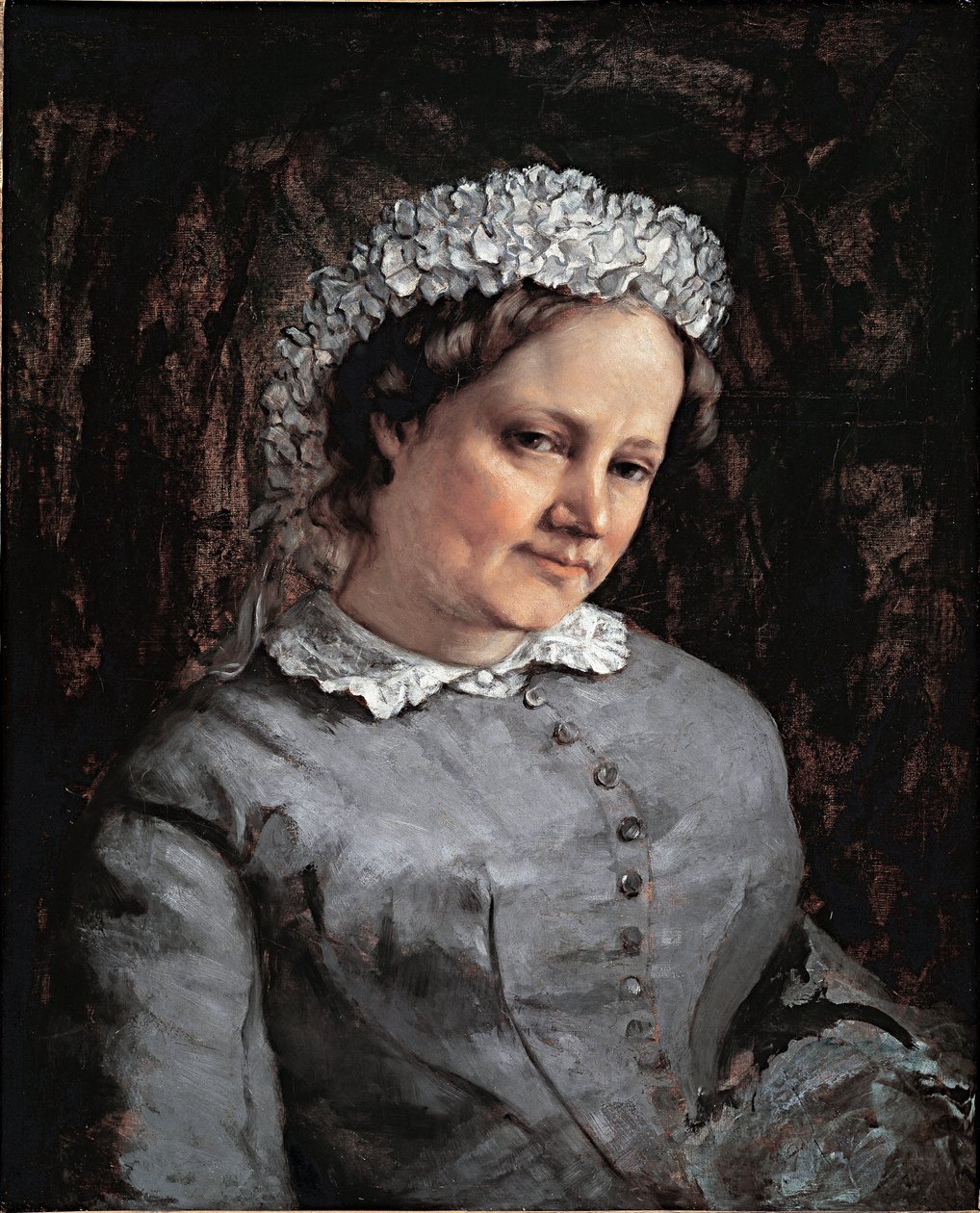 Portrett av Euphrasie Proudhon (olje på lerret av Gustave Courbet