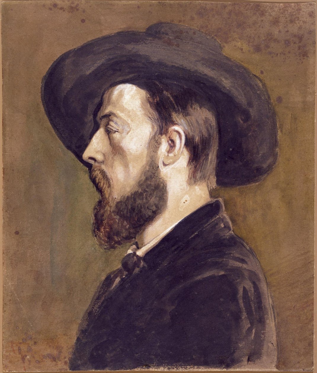 Portrett av Johan Barthold Jongkind 1819-1891. av Gustave Courbet