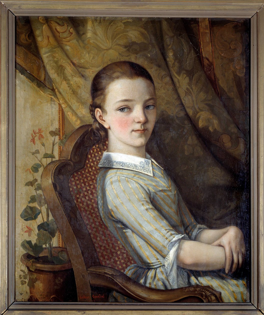 Portrett av Juliette Courbet (1831-1915), søster til kunstneren av Gustave Courbet (1819-1877) 1844 av Gustave Courbet