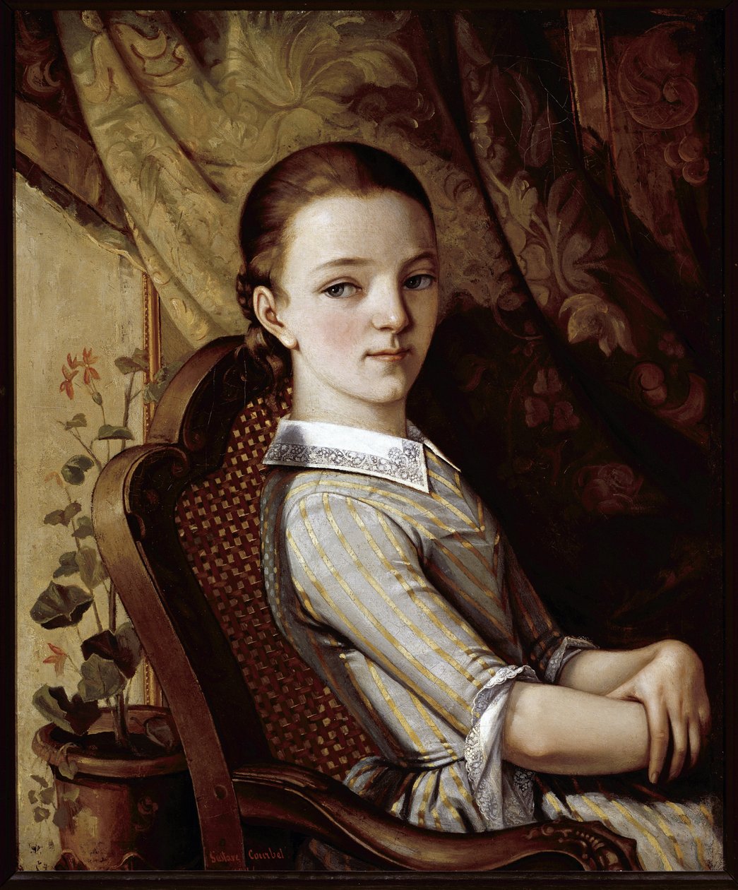 Portrett av Juliette Courbet (olje på lerret av Gustave Courbet