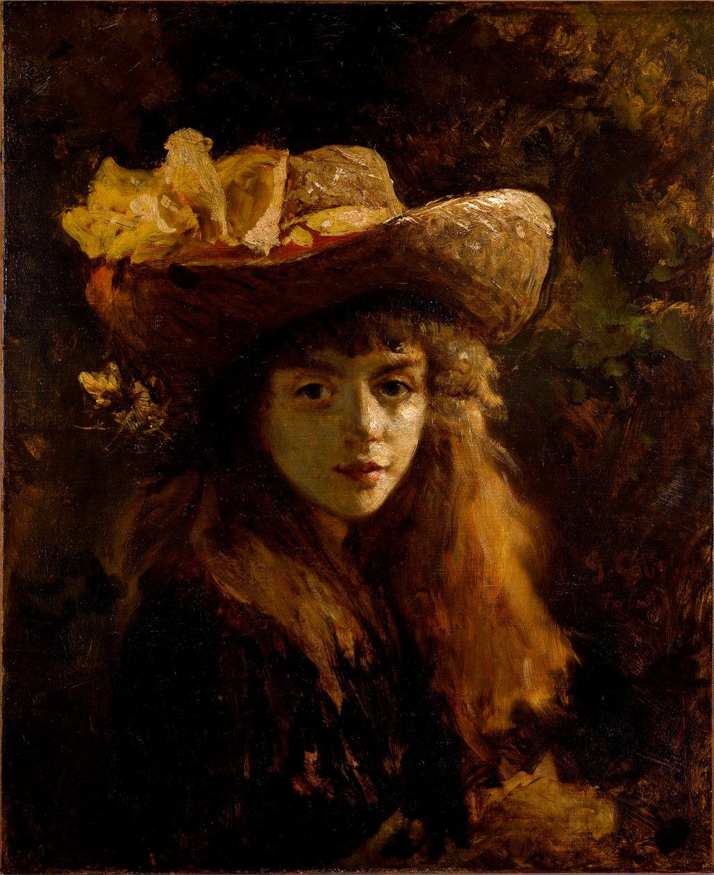 Portrett av jentemaleriet av Gustave Courbet (1819-1877) 1872 Dim. 73x60 cm Wien, Kunsthistorisches Museum, Neue Galerie in der Stallburg av Gustave Courbet