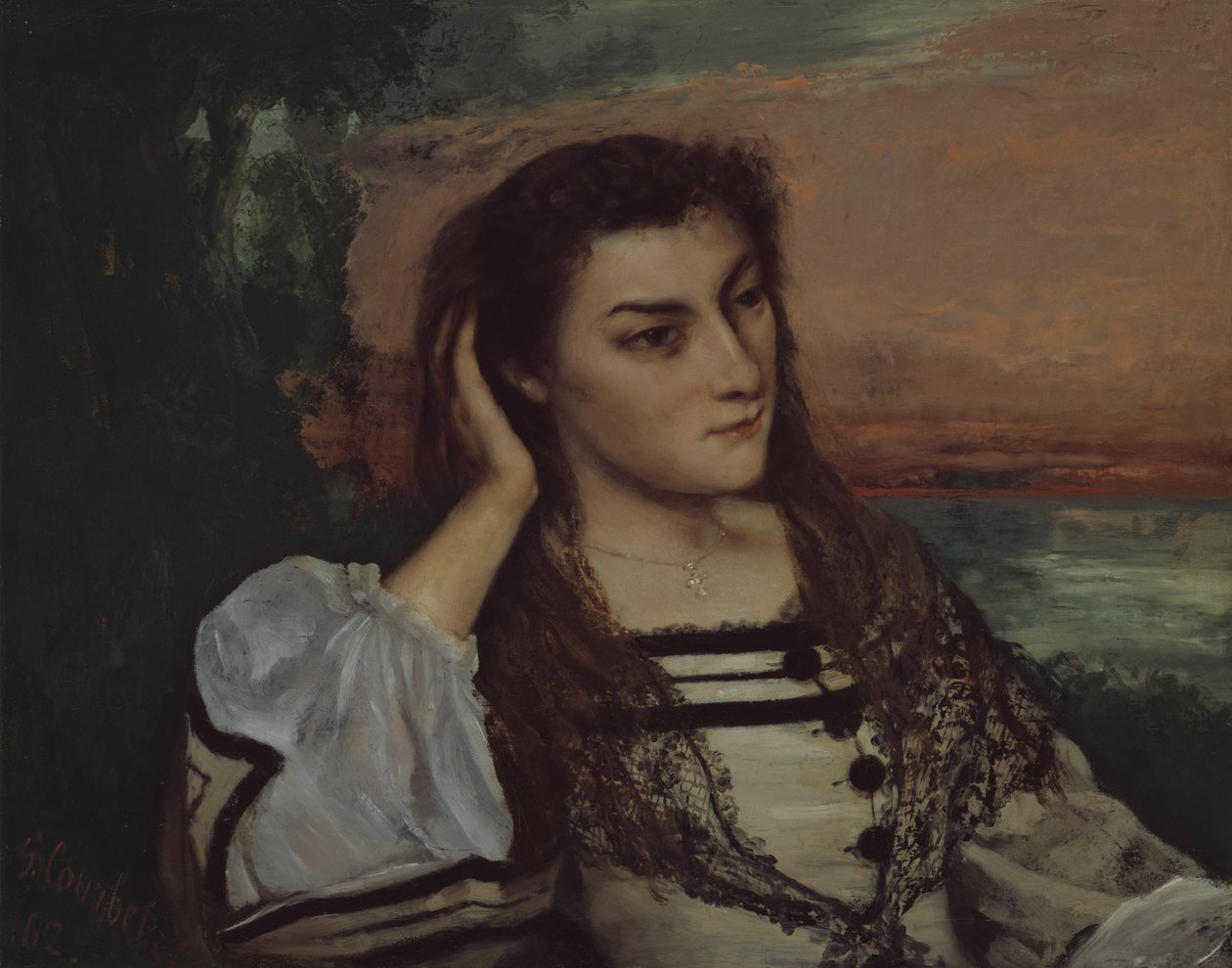 Dagdrøm (Portrett av Gabrielle Borreau) av Gustave Courbet