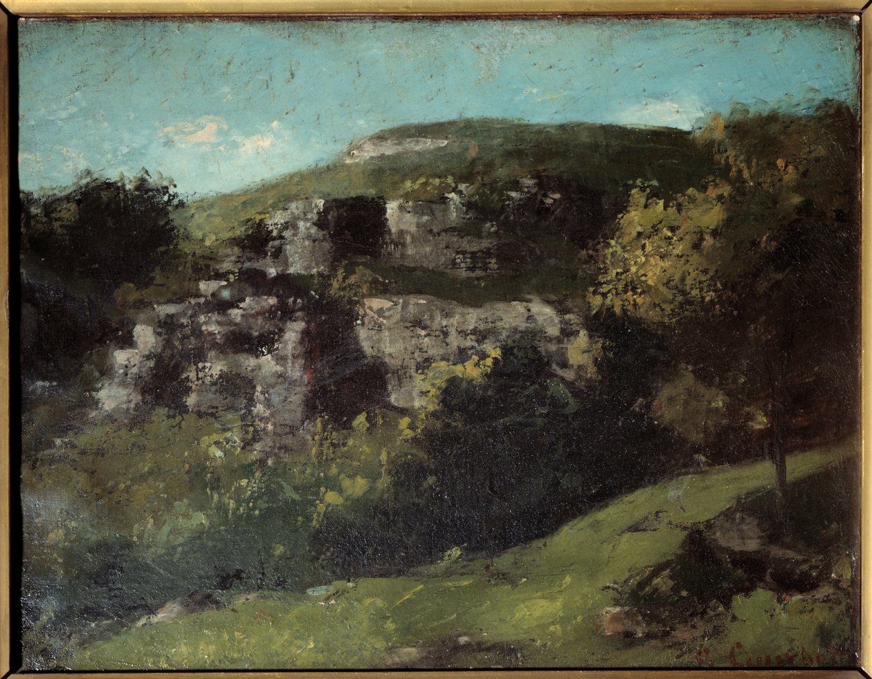 Rocks a Ornans. Maleri av Gustave Courbet (1819-1877) av Gustave Courbet
