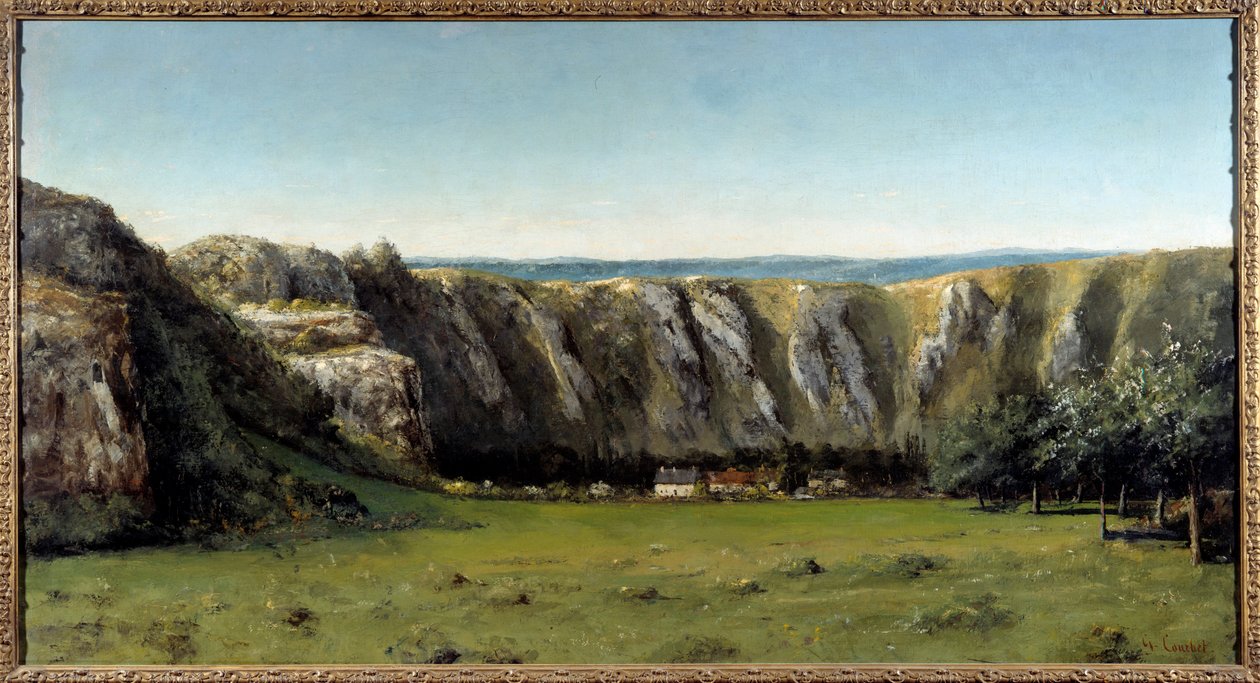 Steinete landskap rundt Flagey. Maleri av Gustave Courbet (1819-1877) av Gustave Courbet