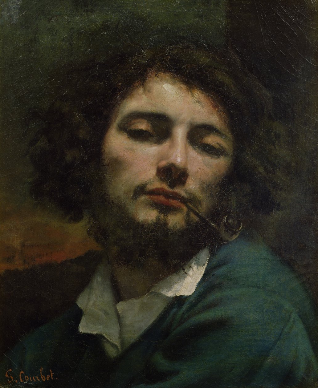 Selvportrett eller, The Man with a Pipe, ca. 1846 (olje på lerret) av Gustave Courbet