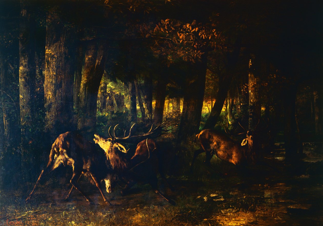 Vårbrust, hjortslag av Gustave Courbet