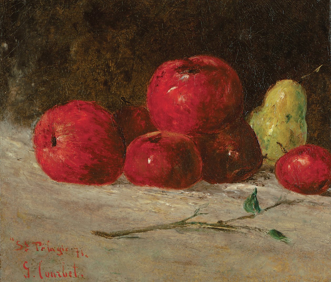 Stilleben, epler og pærer, 1871 av Gustave Courbet