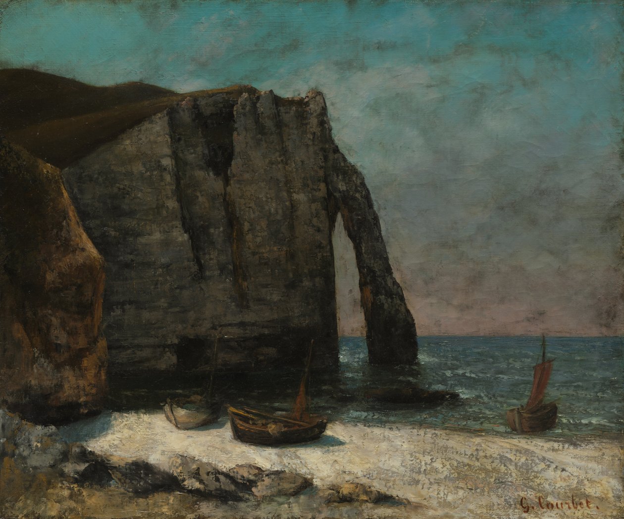 Klippene ved Étretat av Gustave Courbet