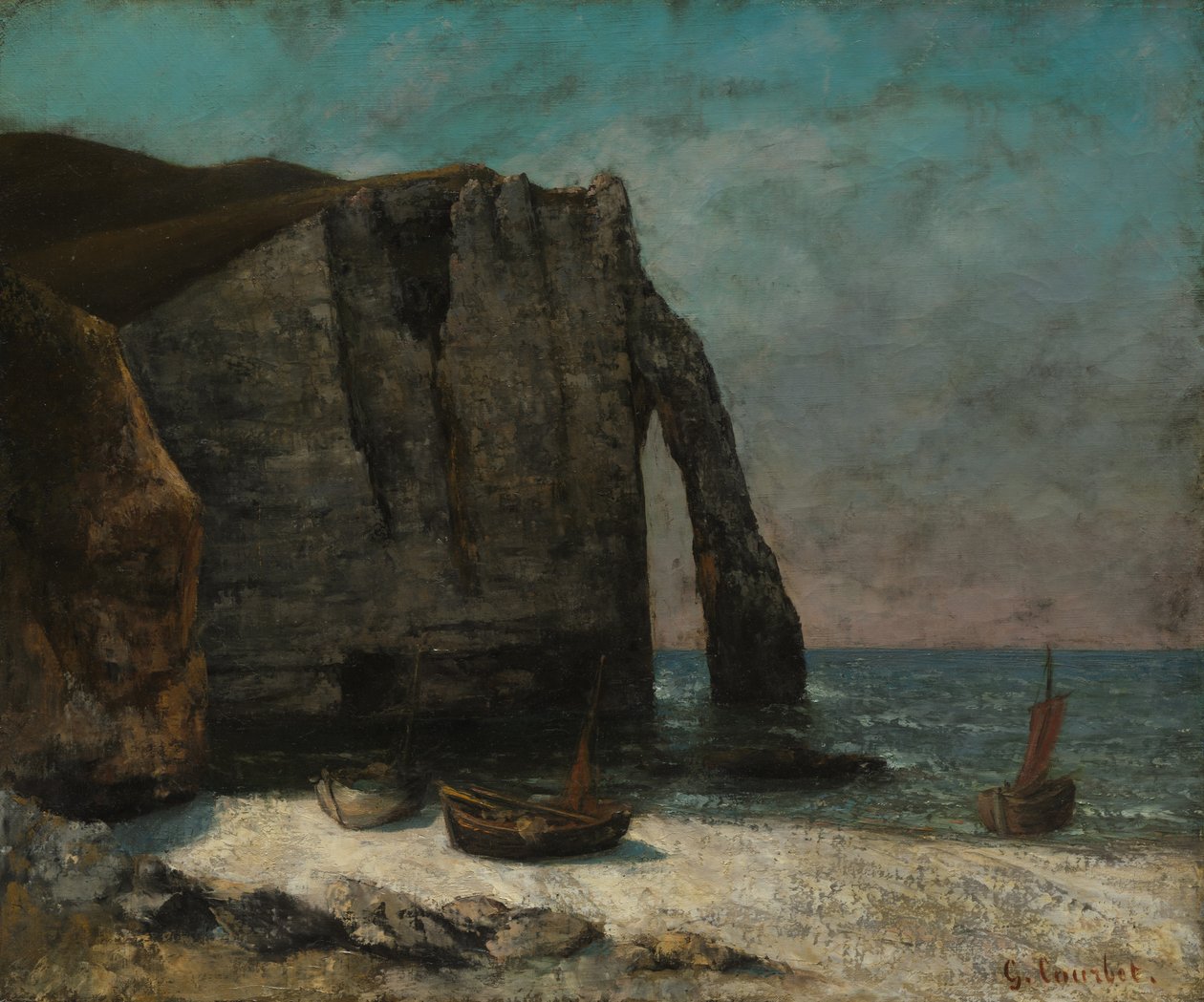 Klippen ved Étretat, etter 1872. av Gustave Courbet