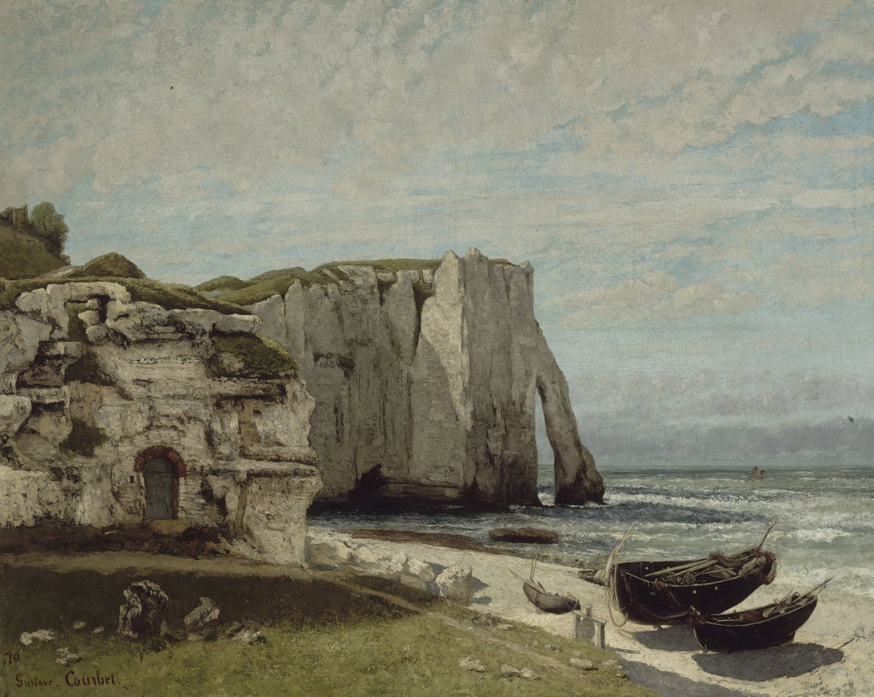 Etretat-klippene etter stormen, 1870 av Gustave Courbet