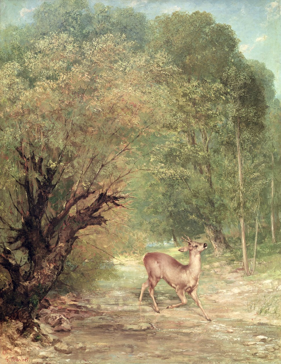 Den jaktede rådyr på vakt, våren 1867 av Gustave Courbet