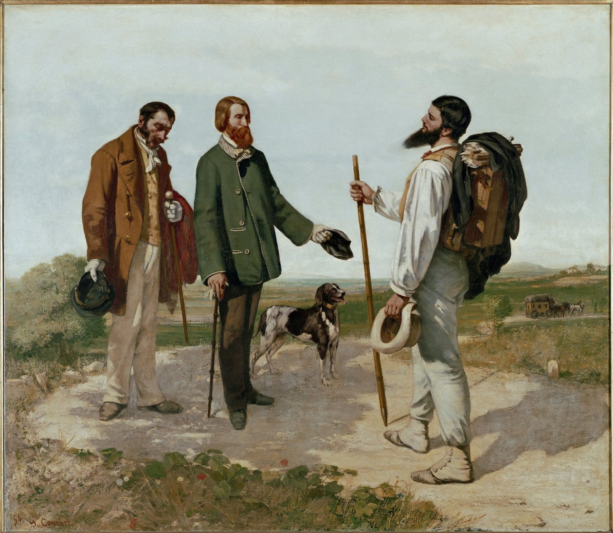 Møtet eller god morgen monsieur Courbet (olje på lerret av Gustave Courbet