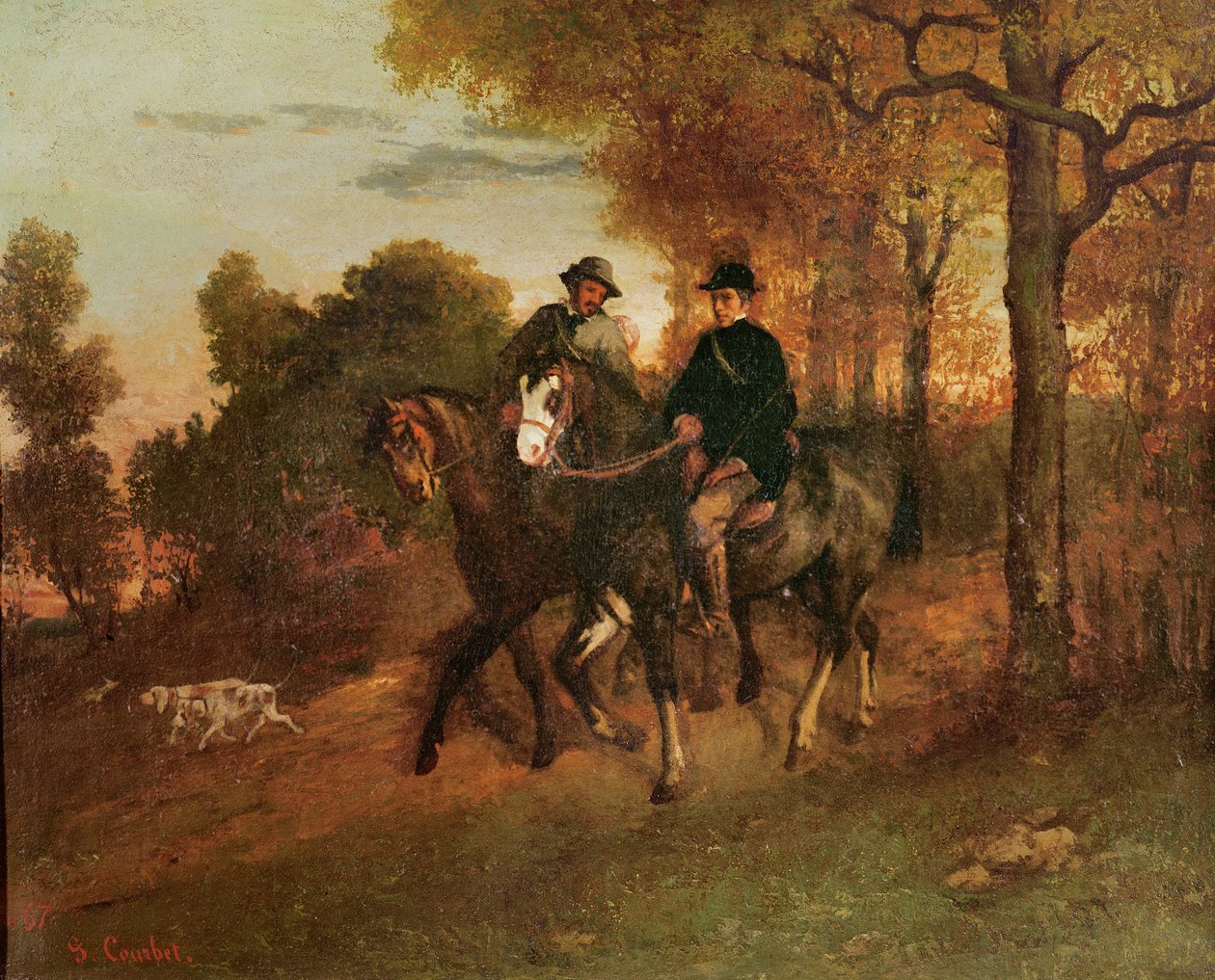 Returen fra jakten, 1857 av Gustave Courbet