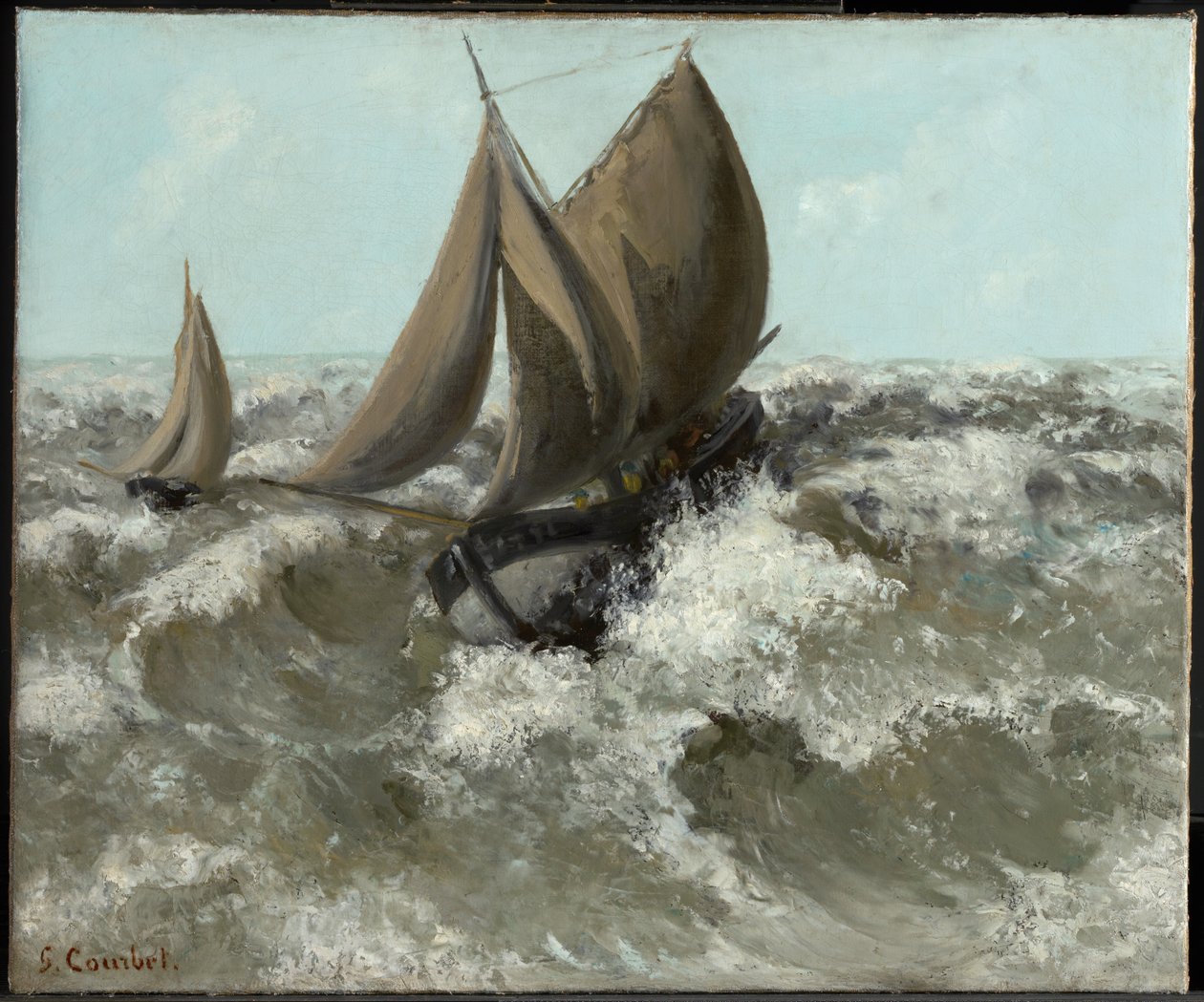 Seilbåten (Sjølandskap) av Gustave Courbet