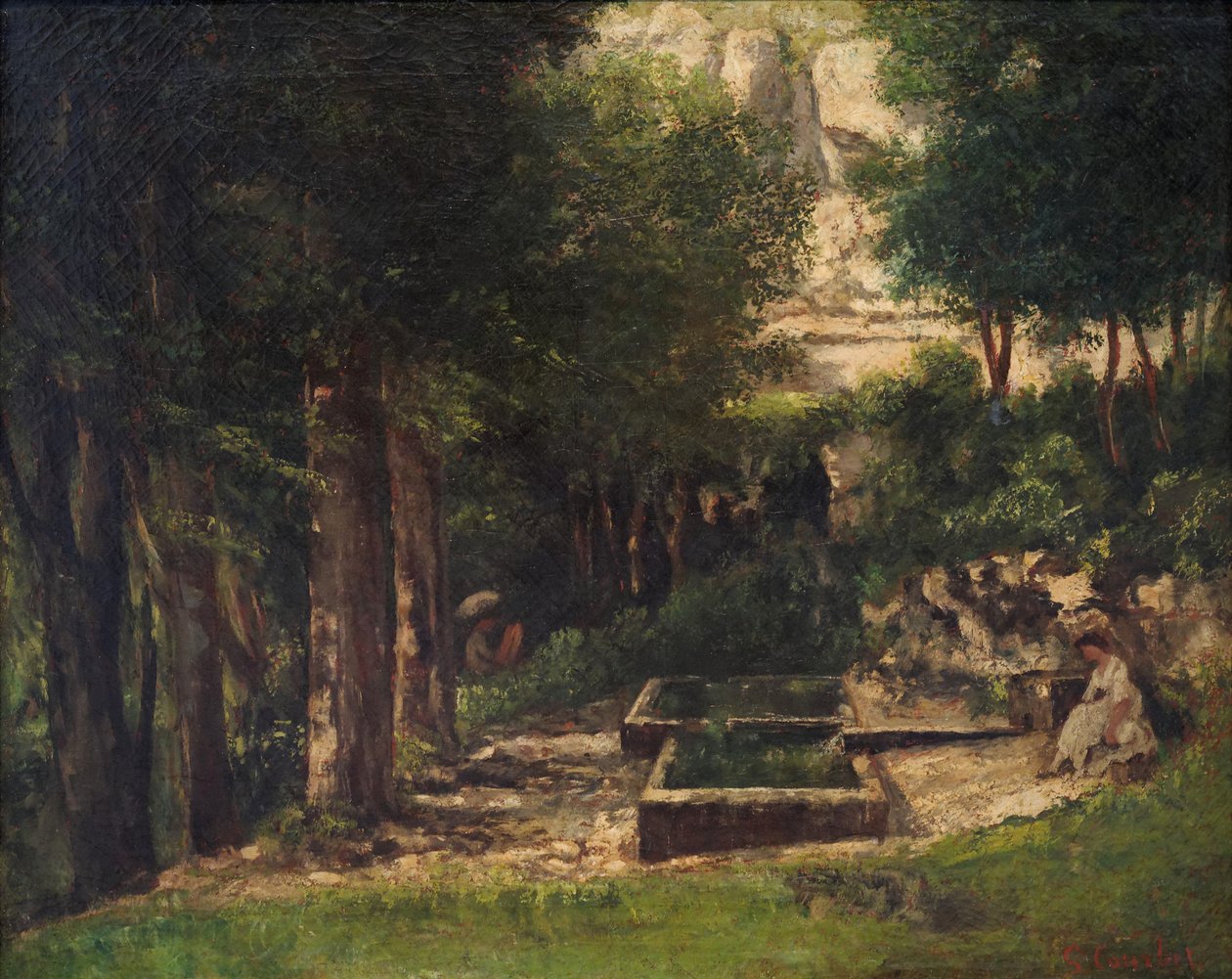 Våren i Fouras En maler og hans modell av Gustave Courbet