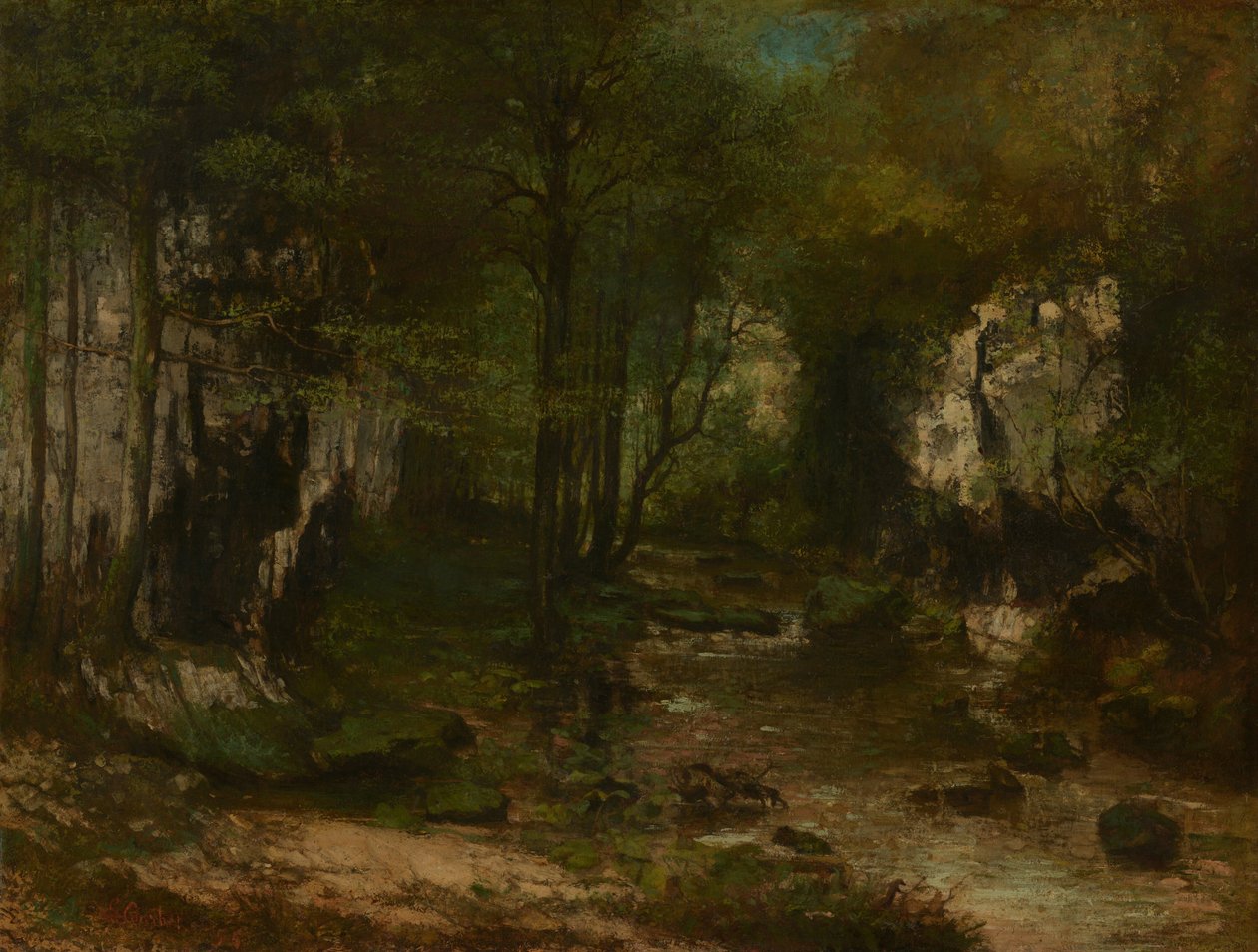 Bekken (Le Ruisseau du Puits-Noir; Loue-dalen) av Gustave Courbet