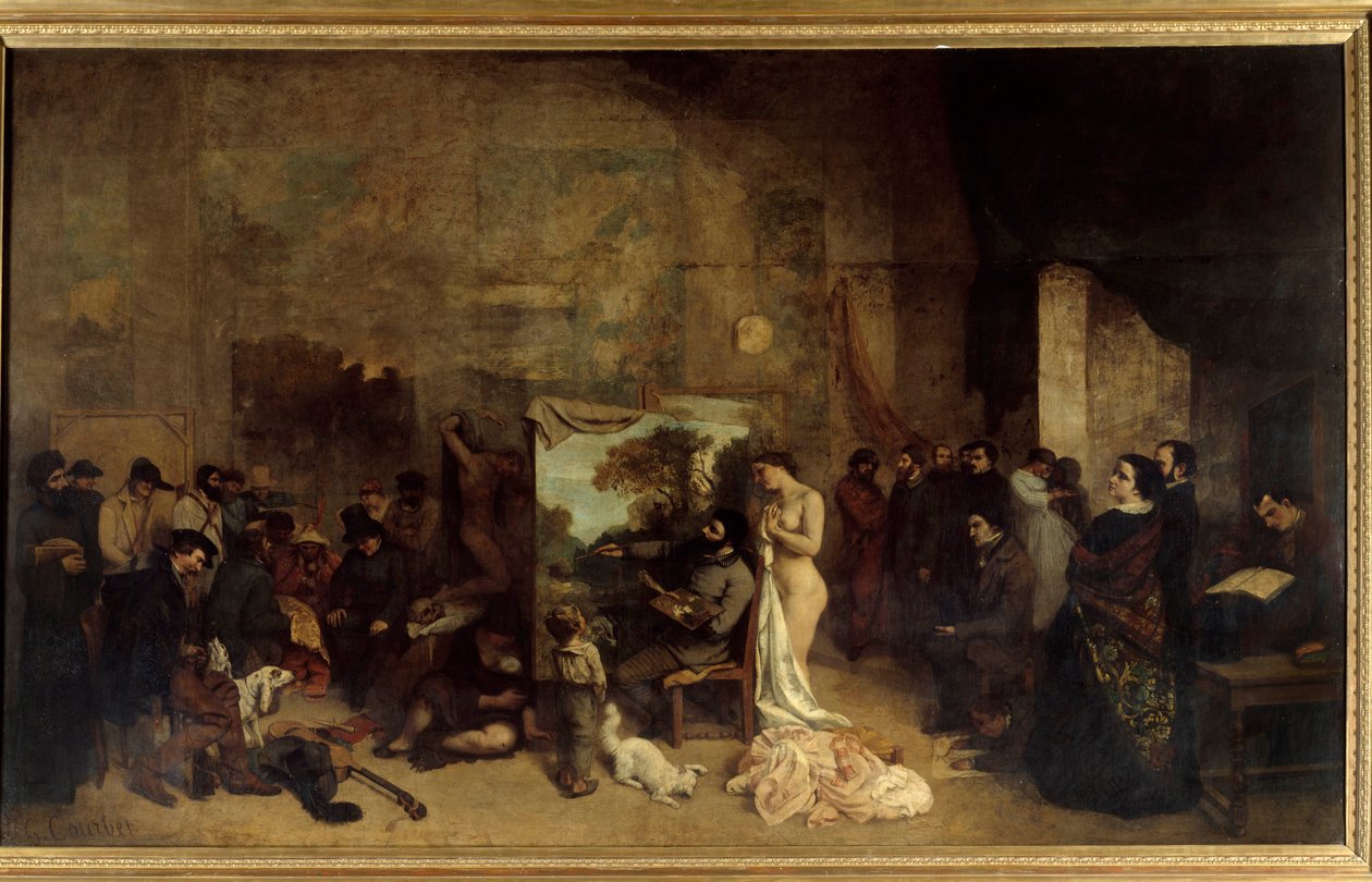Malerens studio, en ekte allegori av Gustave Courbet