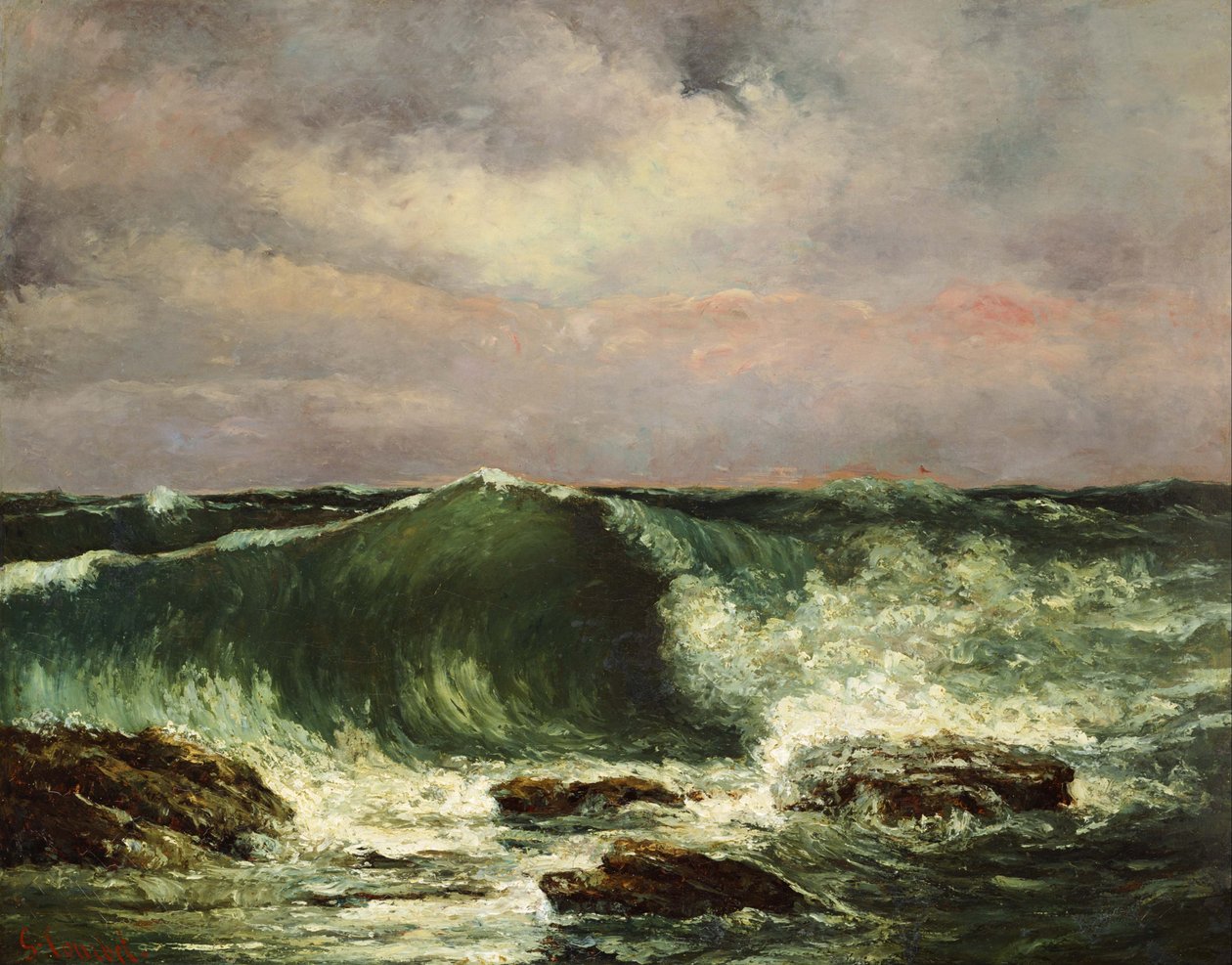 Fransk: La vague Bølgen av Gustave Courbet