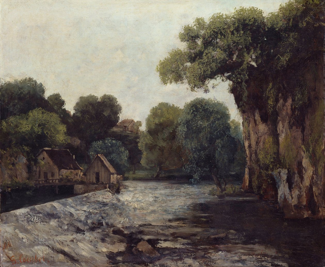 The Weir at the Mill, 1866 av Gustave Courbet