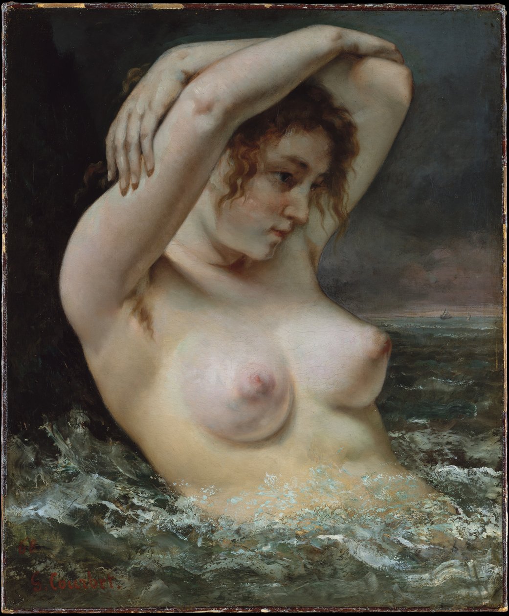 Kvinnen i bølgene av Gustave Courbet
