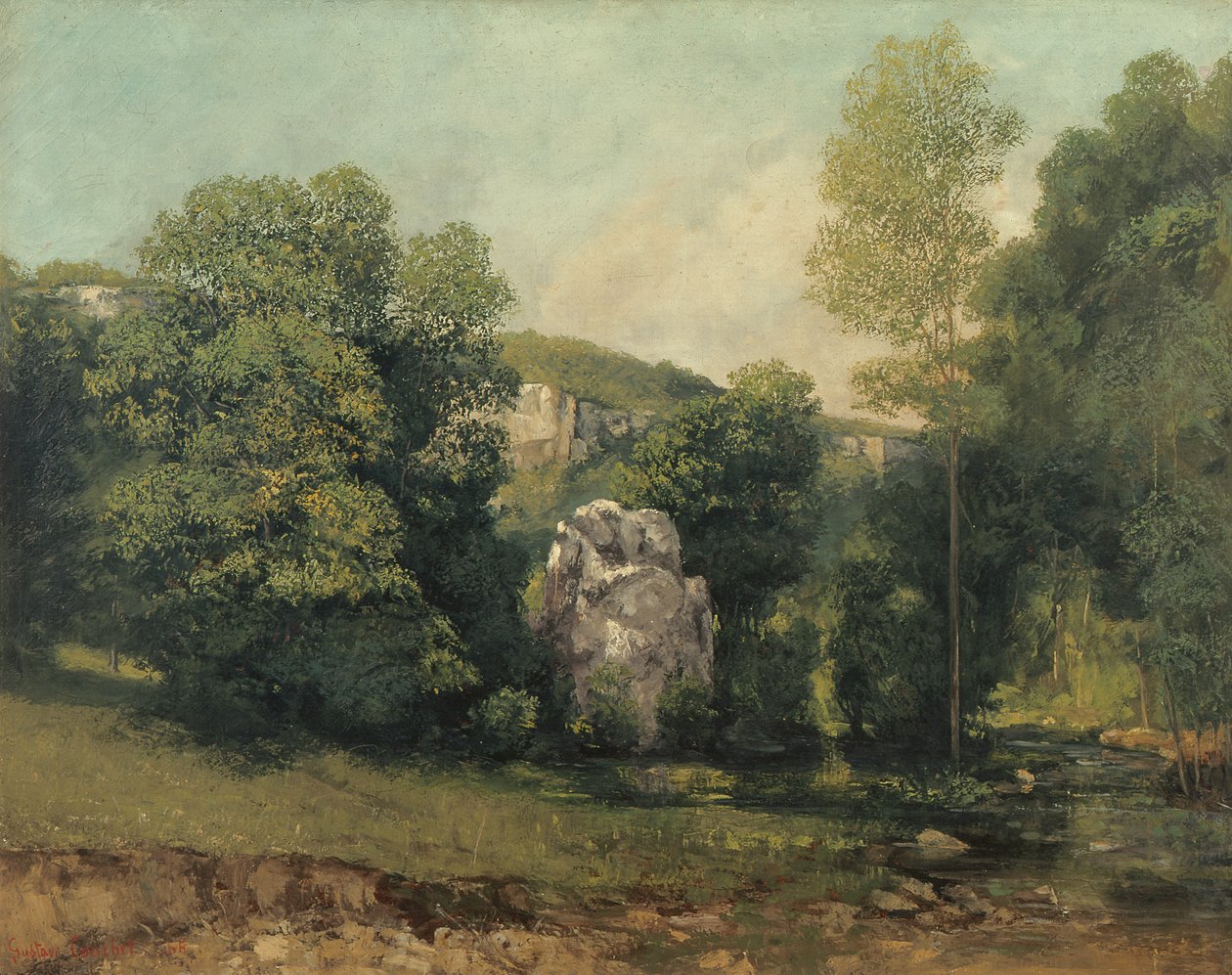 Strømmen av Breme som dukker opp fra Puits Noir, 1865 av Gustave Courbet