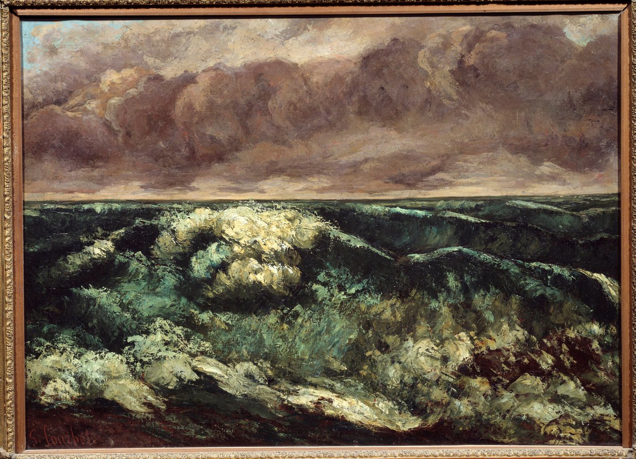 Bølgen. Maleri av Gustave Courbet (1819-1877) av Gustave Courbet