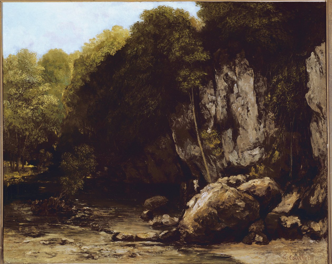 Utsikt over stedet til Le Puits-Noir nær Ornans i Doubs (olje på lerret av Gustave Courbet
