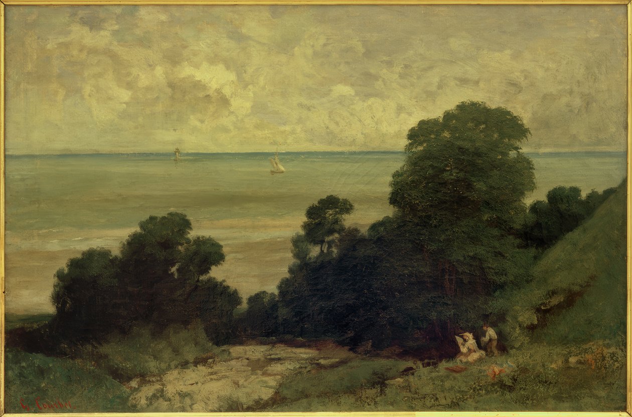 Utsikten tatt i Honfleur av Gustave Courbet