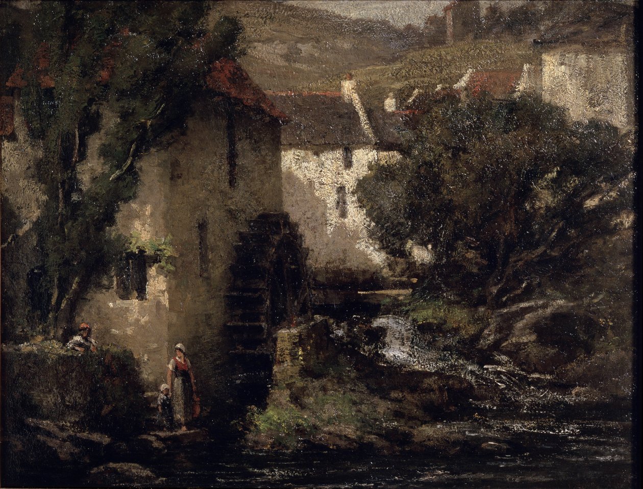 Vannmølle (olje på lerret) av Gustave Courbet