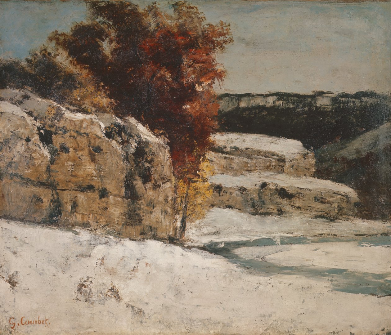 Vinterlandskap, 1865-70 av Gustave Courbet