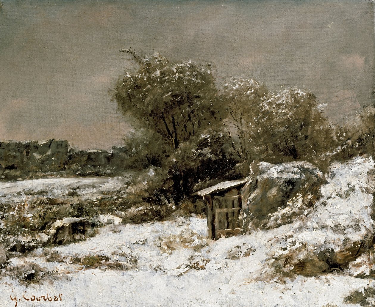 Vinterscene, 1800-tallet av Gustave Courbet