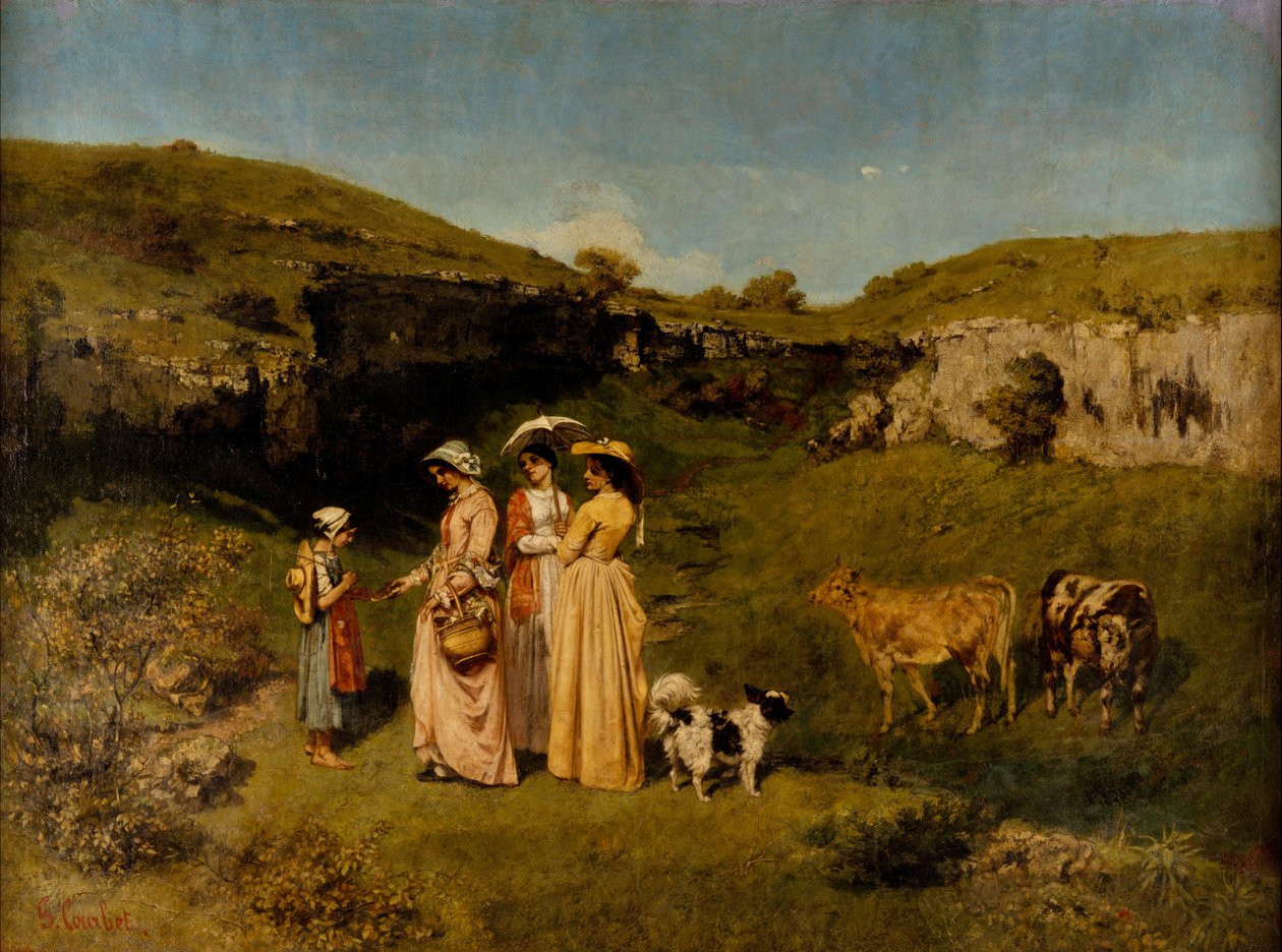 Landsbyens unge damer av Gustave Courbet