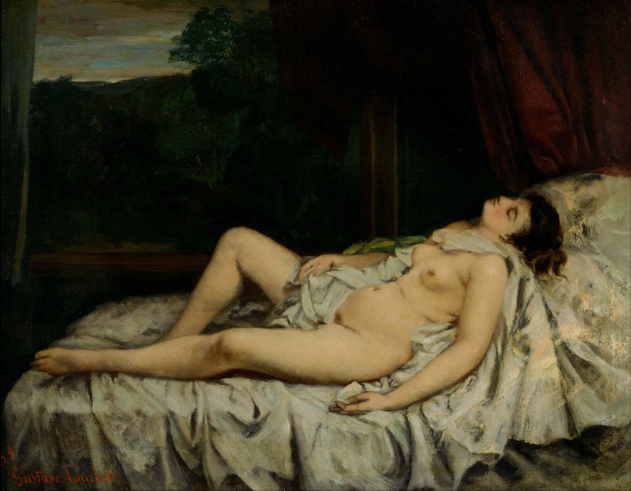 Sovende naken av Gustave Courbet