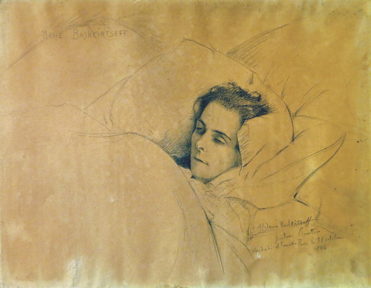 Maria Konstantinovna Bashkirtsevas død 1858-1884, 1884. av Gustave Courtois