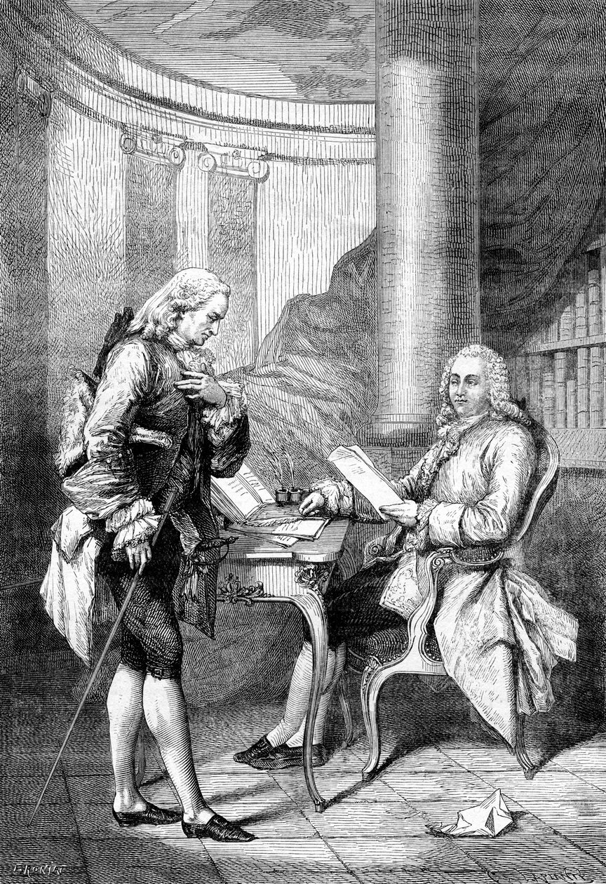 Anne Robert Jacques Turgot receiving a letter of reference, 1898.   1169749   no       norwegian Successfully Translated  Original: Gezicht op haven met galei schip vlakbij de werf Vue du fond du Port des Galères à Malthe, prise du chantier (title on objec av Gustave Demoulin