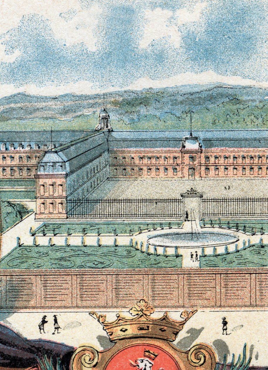 Utsikt over kongehuset i Saint-Cyr, Yvelines av Gustave Demoulin