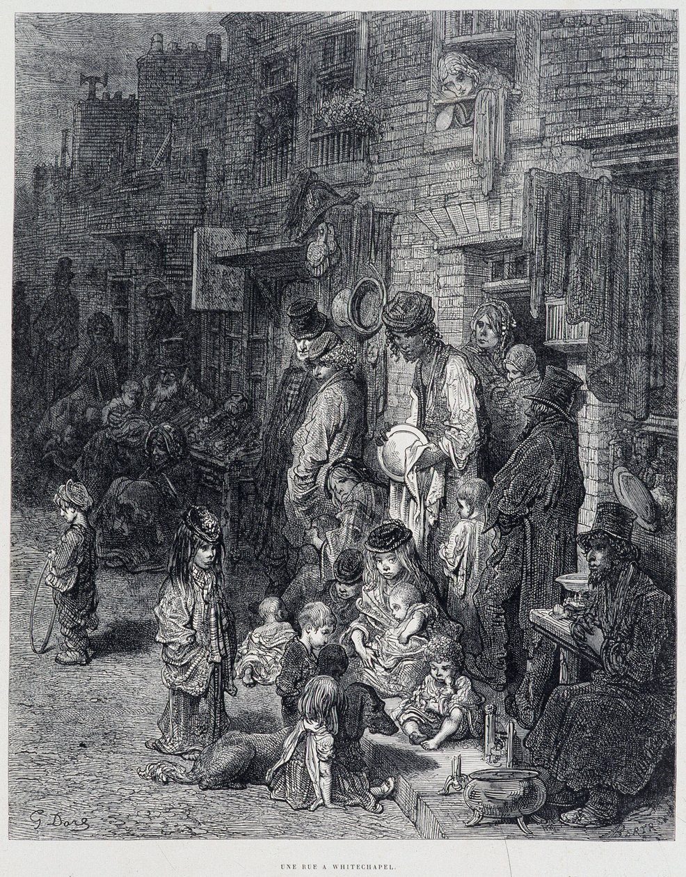A Street in Whitechapel - i "" London" av Gustave Dore av Gustave Dore