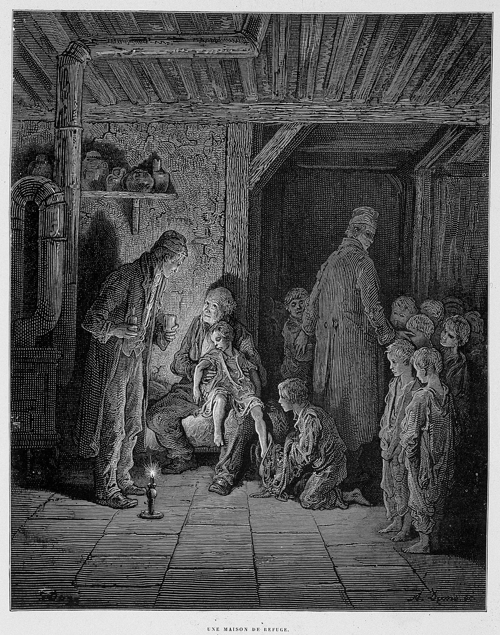 Et tilfluktshus - i "" London" av Gustave Dore av Gustave Dore