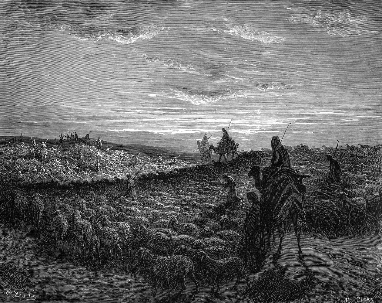 Abram på sin reise inn i Kanaan – Bibelen av Gustave Dore