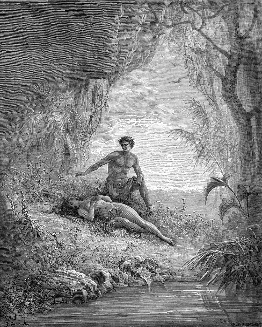 Adam og Eva - Bibelen av Gustave Dore