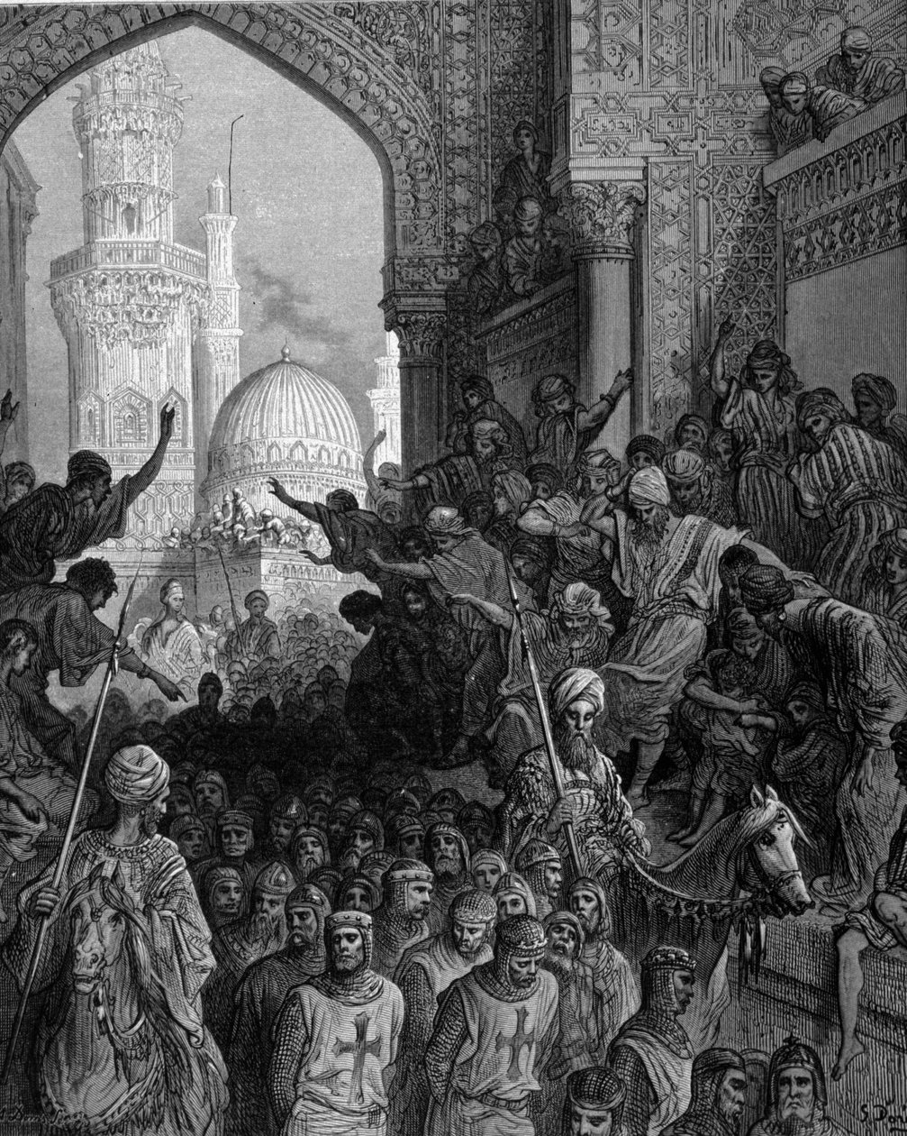 Ankomst til Kairo av Crusaders-fangene, gravering av Gustave Doré. 1800-tallet. av Gustave Dore