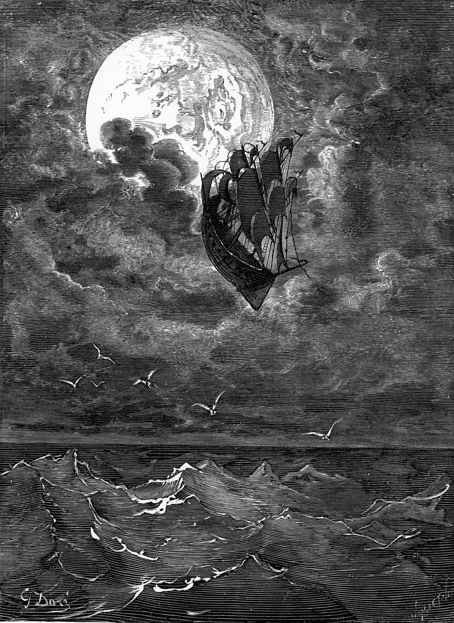 Baron Münchausen: Reise til månen, av Doré. av Gustave Dore