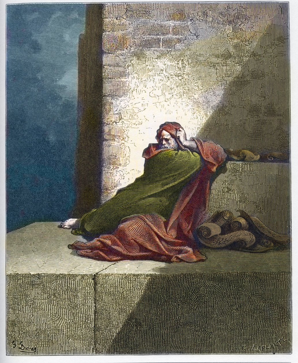 Baruch - Baruch ben Neria - Gravering fra "The Dore Bible" av Gustave Dore (1832-1883) av Gustave Dore