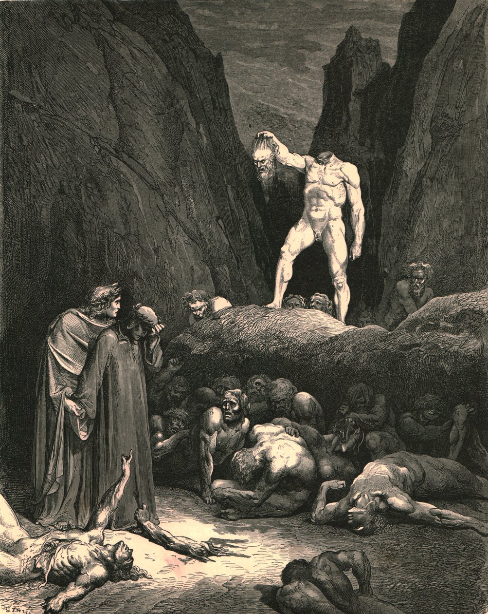 Ved håret bar den det avskårne elementet, lanterne-vis anheng i hånden, c1890. av Gustave Dore