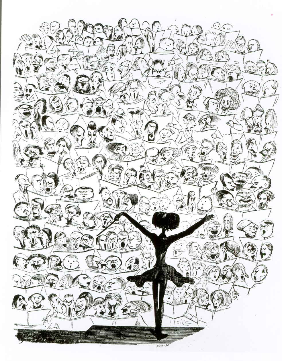 Concert of the Philharmonic Society, karikatur av Hector Berlioz (1803-69) fra 