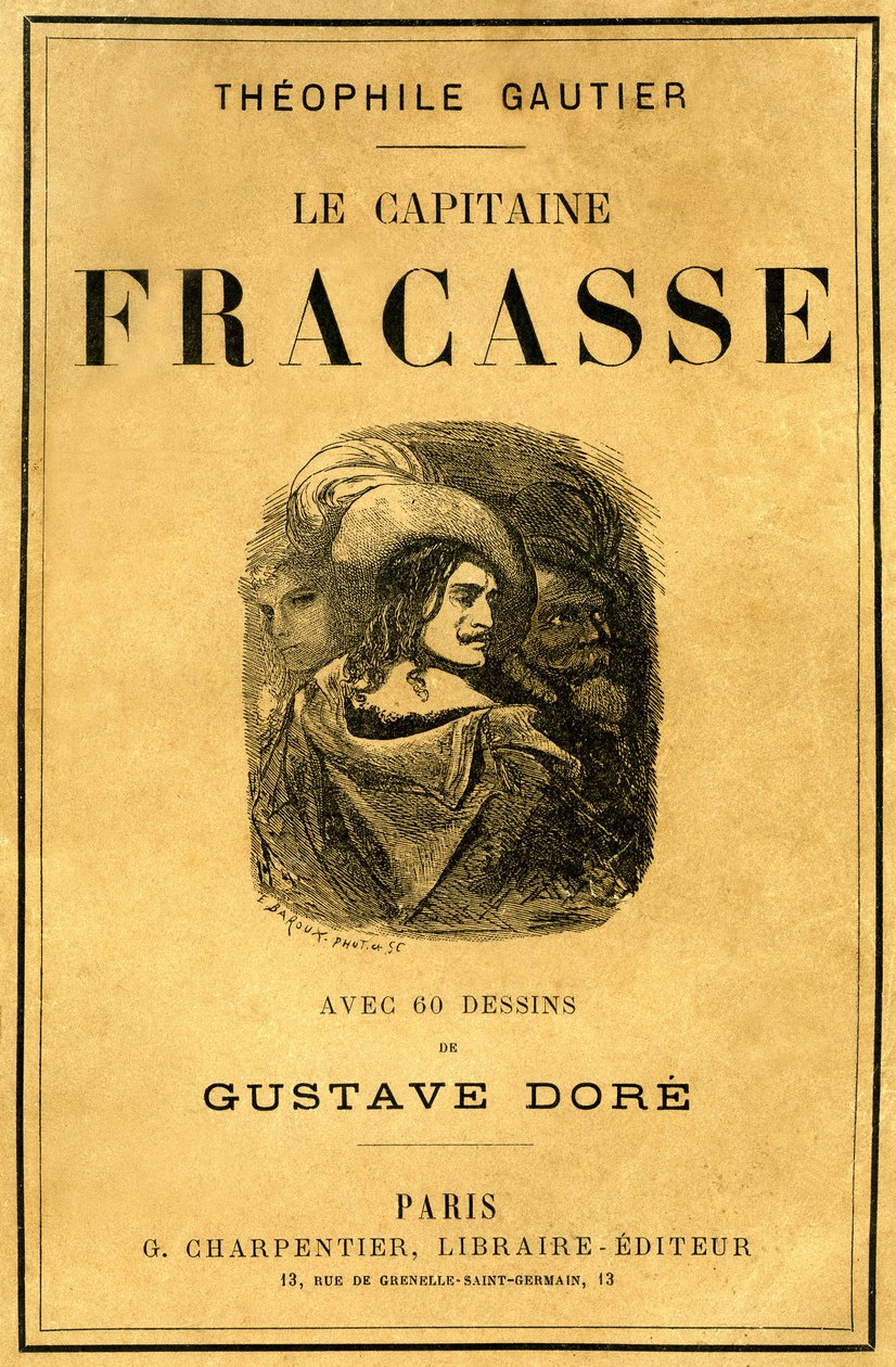 Omslag til Theophile Gautiers bok "Le Capitaine Fracasse", illustrert av Gustave Dore, utgave Charpentier sent på 1800-tallet. av Gustave Dore