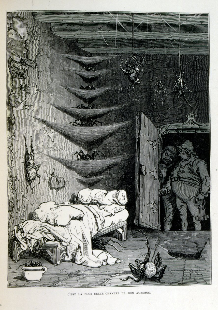 Croque-Mitaine; 1863 illustrasjon, av Gustave Dore (1832 – 1883); Fransk kunstner, grafiker, illustratør. Croque-Mitaine (The bogeyman) en ondsinnet karakter presentert for barn for å skremme dem og dermed gjøre dem klokere. av Gustave Dore